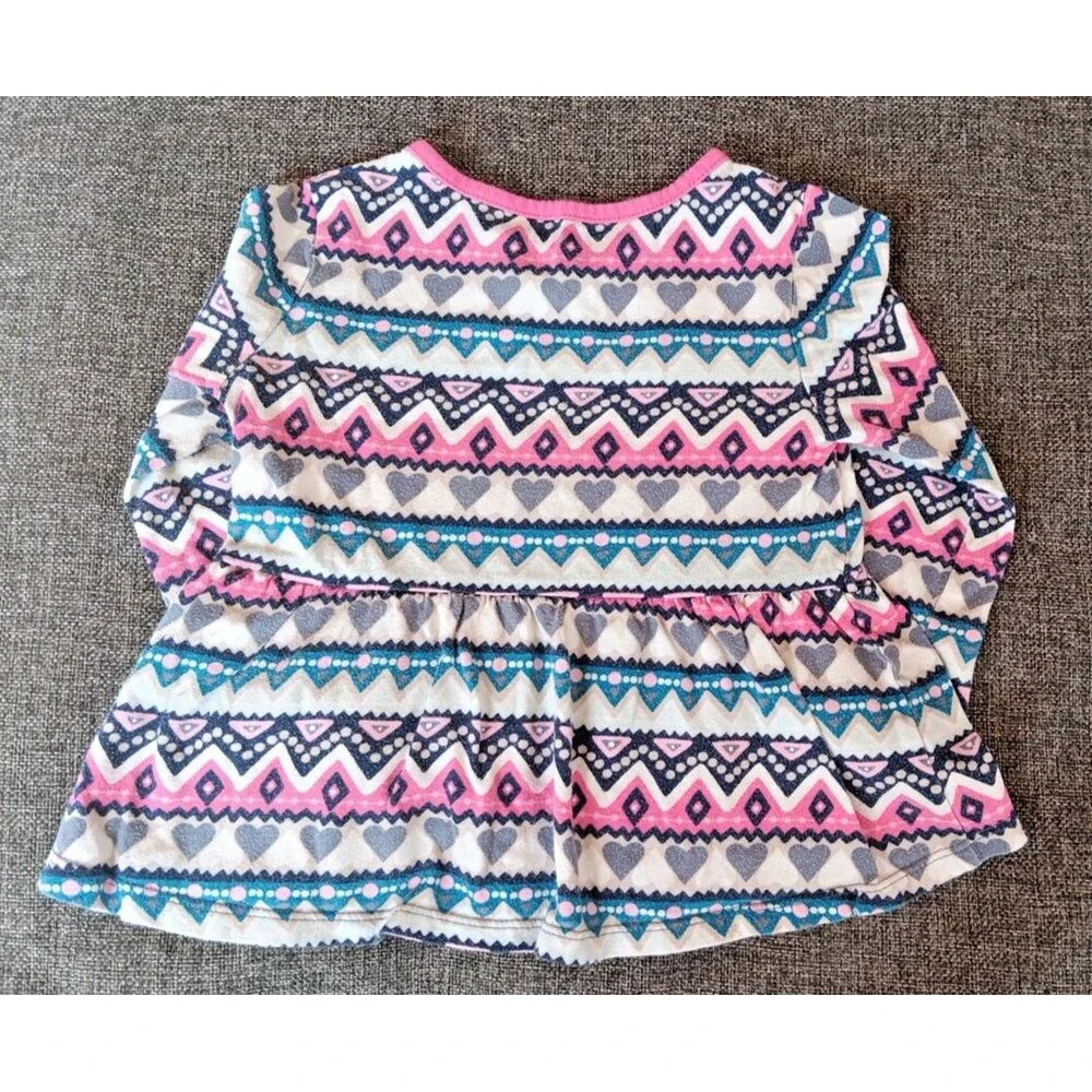 Gymboree Shirt Size 3T Girls Long Sleeve Pink Blue Black Ivory